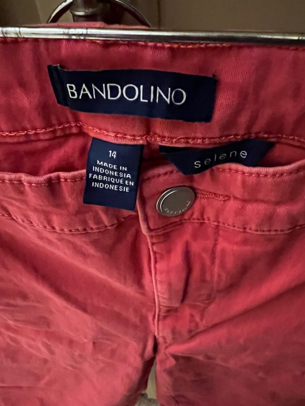 Sz 14 Bandolino Selene Coral-Red Straight Pants
